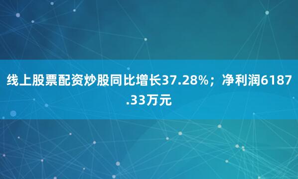 线上股票配资炒股同比增长37.28%；净利润6187.33万元